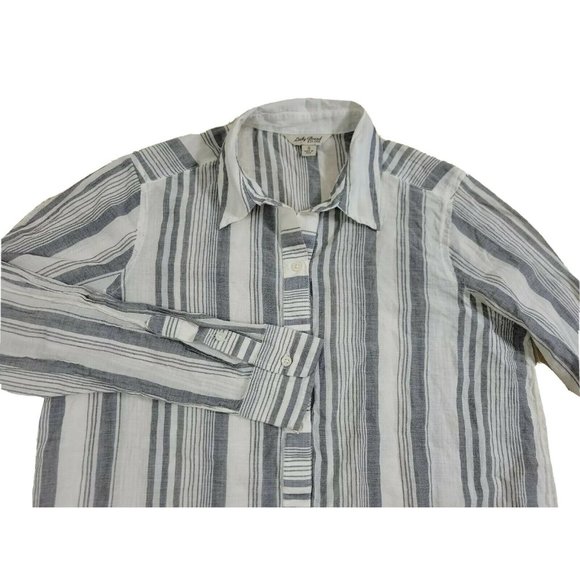 Lucky Brand Tops - Lucky Brand Button Tunic Top Women's SMALL Striped 100% Cotton Lightweight
